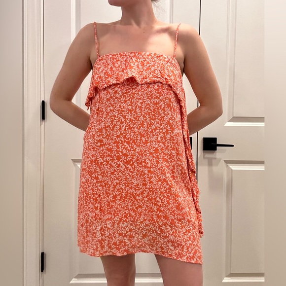 OLIVACEOUS ORANGE RUFFLE DRESS - Picture 7 of 8